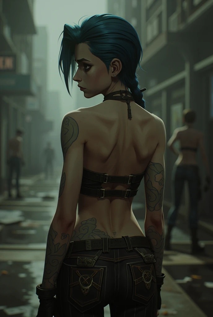 Chloe Price, slim body, teen body, flat chested A cup breasts, slender thighs, completely naked, nude, junkyard in background