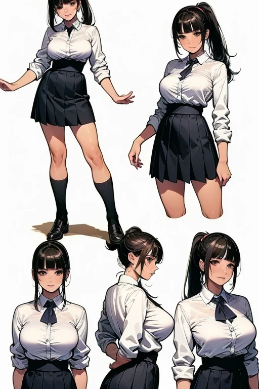 Female original character action reference sheet adoptable,