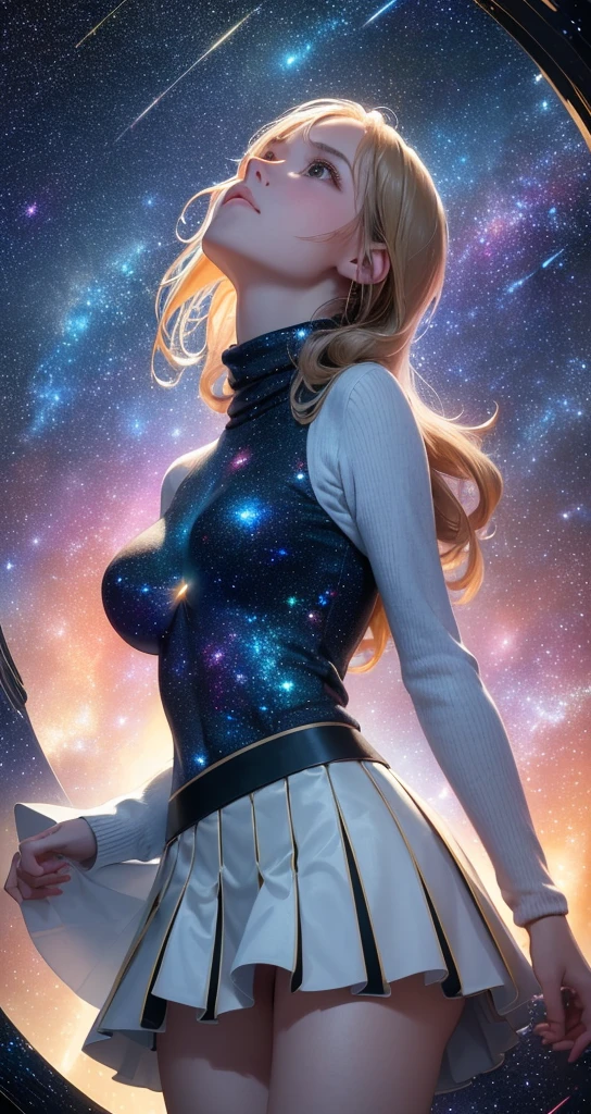 tiktok girl, close up (standing:1.21) blonde hair, long-hair, victorian era , white microskirt, crop top, shirtlift, in a space ship, jewelry, (full_body:1.4), (realistic:1.4), masterpiece, high quality, realistic lighting, center of frame, 8k, hdr, amateur, (freckles:0.84) , photography, amateur