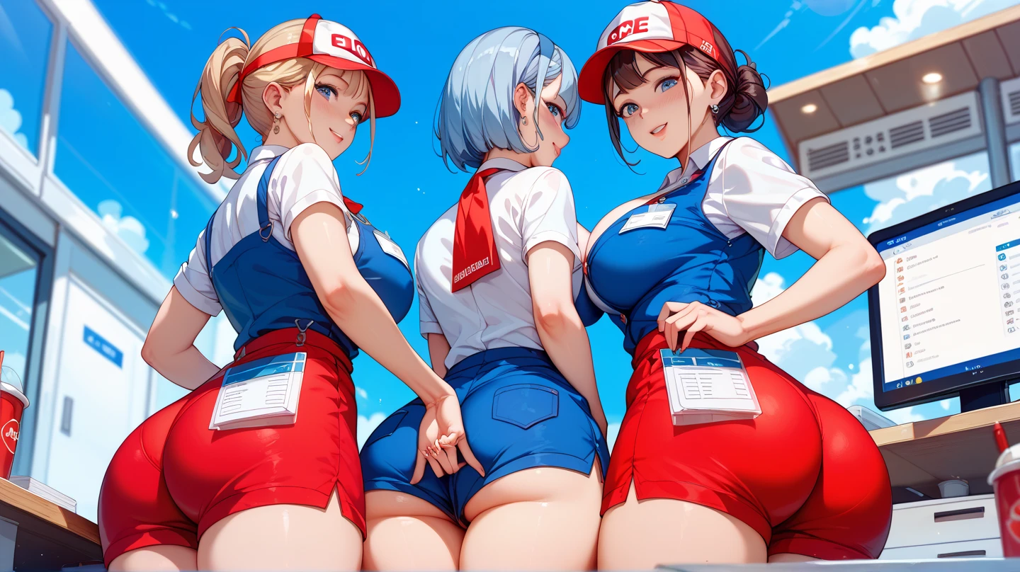 4k, masterpiece, artistic, Pokemon-Character-May, lily and Serena, camera from above, no-panties, exposed butt, smiling, exposing breasts and vigina, lush green field with flowes background, sexy posing, 3girls, dancing on the grass looking at eacother, dancing side-by-side, fully naked, small breasts 
