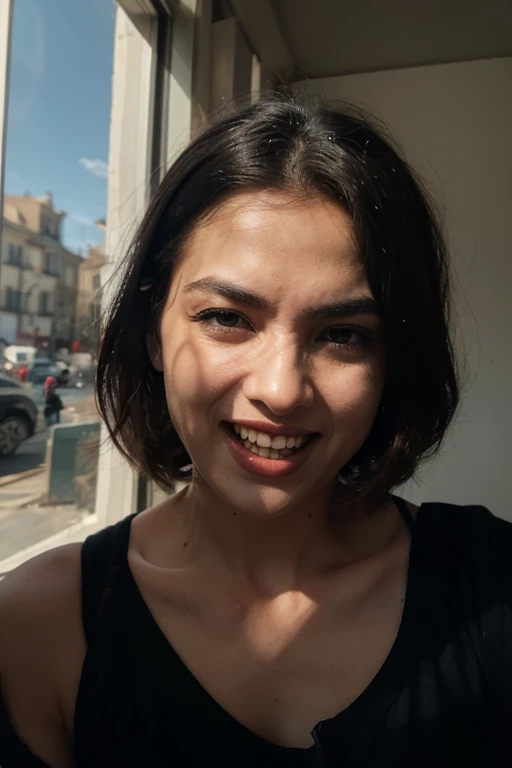 janedox2024, 1 girl, uhd, 8k, best quality, masterpiece, skin pores, detailed skin, cinematic lighting, depth of field, photorealistic, raw image, smile, brown eyes, 5 fingers, depth of field, standing, closeup, focus on eyes, detailed eyes
