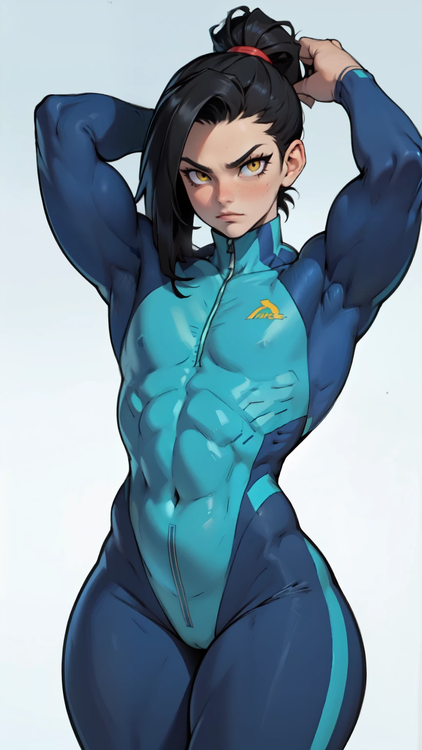 girl, small breasts, thin, megaman, gets scared, megaman x, embarrassed, shy, hot, soft or colored lips, simple background, perfect hands, perfect anatomy, leans forward, forced perspective, sit on a rocket