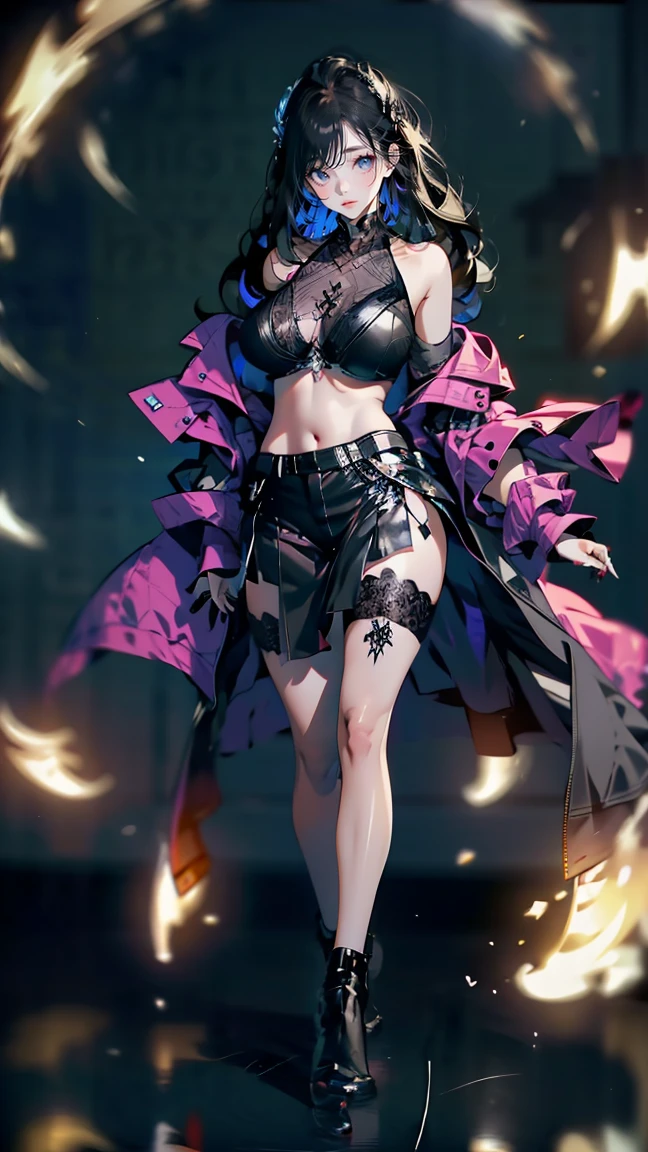 Body is extremely normal,close up,The world of dreams,Elf mature beauty, 银色Long gray hair,Long gray hair,tear-mole,ear studs,(lipsticks,ear studs),choker necklace,a pair of bracelets,Black strappy hip skirt,humanoid creature, paris bar background, Her skin is very white, white complexion,blue colored eyes,银白色Long gray hair, Two black stocking legs,high-heels,Black stocking legs,nail art,Tattoos are