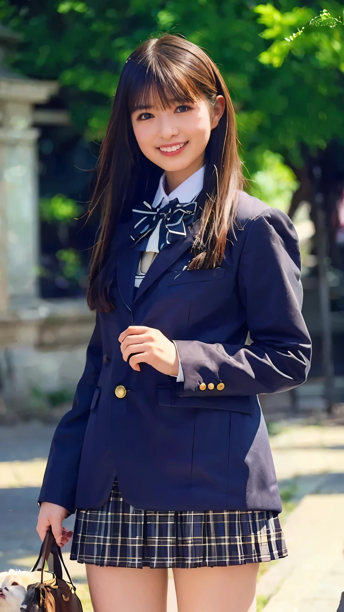 girl, Japanese High School Girls, ((uniform)), upper body, (White dog-eared headband)、Shibuya City, (smiles)、masterpiece, Best Quality, Best Quality, Movie Lighting, ( Stereo lighting ), extremely detailed CG unity 8kの壁紙, Concentrated, extremely detailed, is overexpressed , photorealistic, sharp concentration, absurd, (high resolution:1.2), (high contrast), photos by 1 velcro, Detailed and Complicated, instagram, Portrait, very detailed, Digital Painting, Art Station, concept art, smooth, sharp concentration, illustrations, Movie Lighting, viewer holding their own hair, (standing), ((Hipshot:1.6))