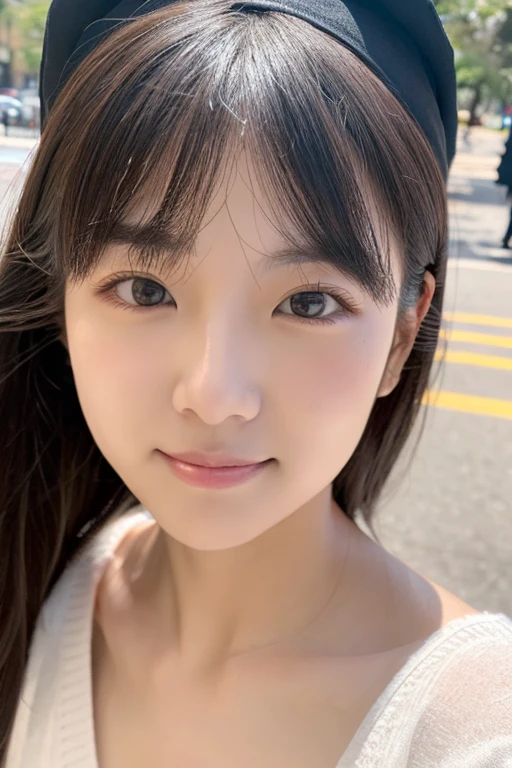 a close up of a woman wearing a hat and a jacket, xintong chen, xision wu, tzuyu from twice, wenfei ye, headshot profile picture, chengyou liu, young cute wan asian face, with cute - fine - face, ulzzangs, Lin Qifeng, dilraba dilmurat, lulu chen, Zhang Wanting