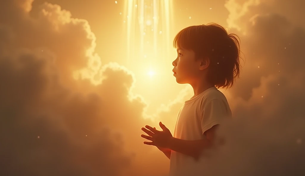 Living up to the light. Make me the same image but of a child or a man
