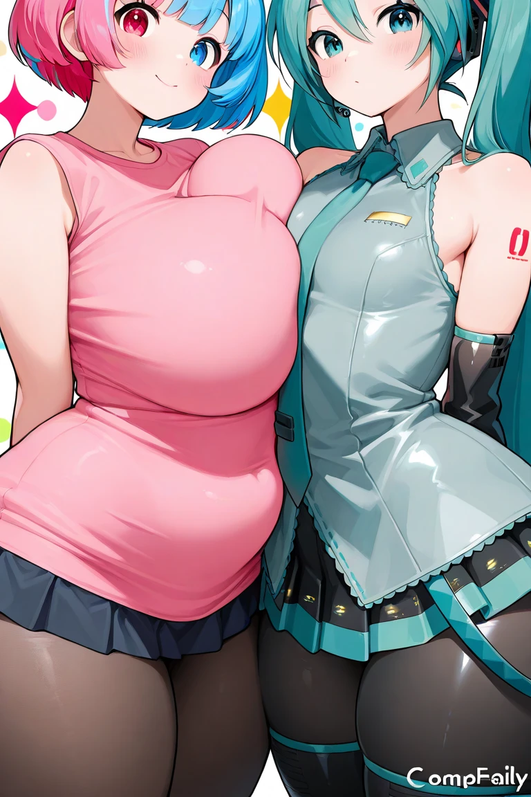 full bodyesbian, Master parts,Best quality,super detailing,8K,Textured leather,1 adult female,Pigtail,soio,white backgrounid,Double up braid,Black color hair,Green-colored eyes,A pink-haired,simple backgound,rim,looki at viewer,Mecha musume,Long hair,Two shades of hair,pink headwear,robot,full bodyesbian,Strong stripping, Love League, Pregnant woman with bare thighs,Pregnant woman,potbelly,big breasts exposed cleavage,Eyeballs rolled up,teary,squatt,Spread your legs apart