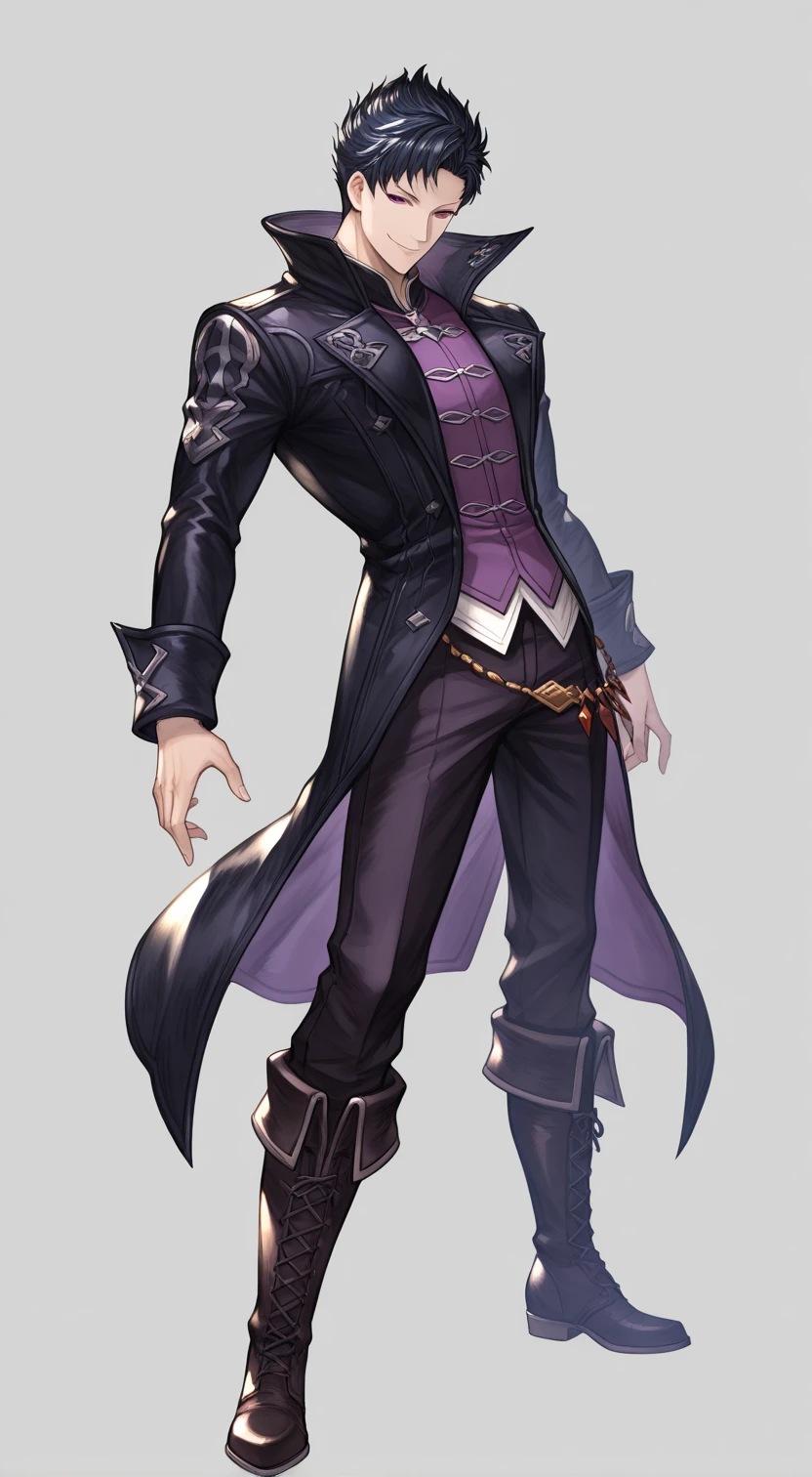 Official Art, masterpiece, Clear focus, Extremely detailed, (Side Light:1.2), clown，Suit，crazy，male，whole body，mystery，magician帽，Suit外套，Vest，leather shoes，wear gloves，magician，weird，