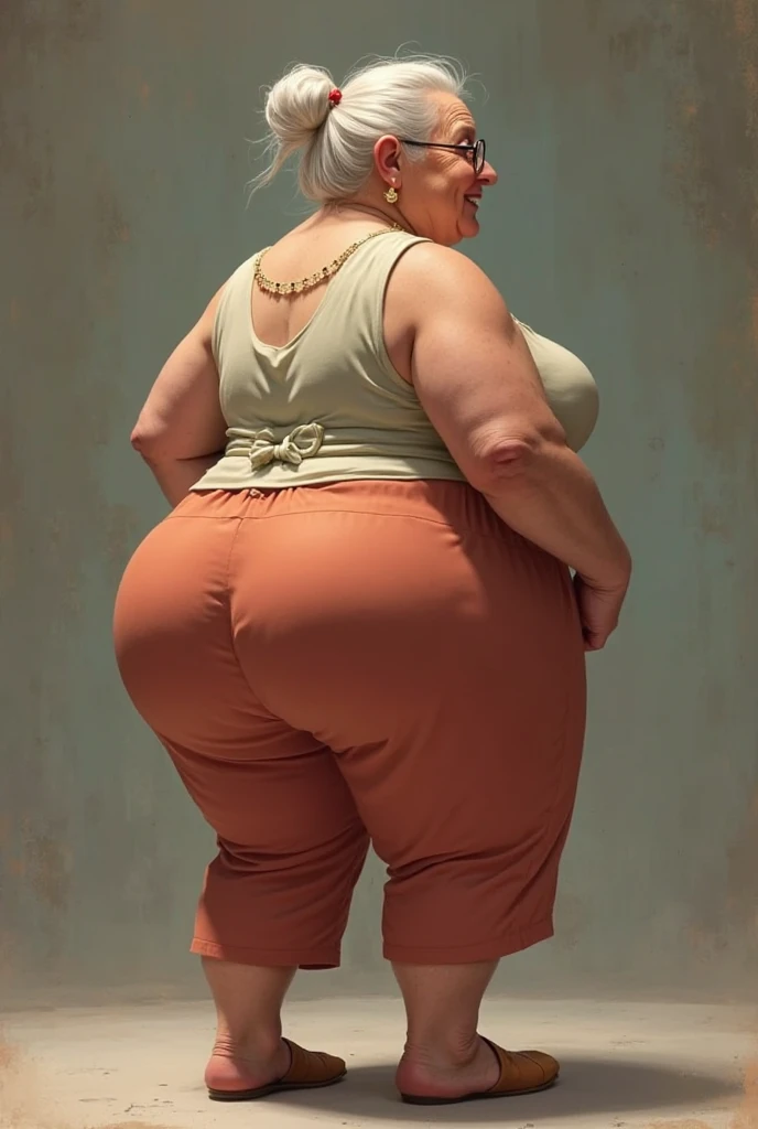 Elderly ssbbw thick Helen_Parr with massive booty, gilf, huge hips,very wide hips,very thick thighs,largest haunches ever,massive buttocks ,grey hair, ssbbw,cellulite,on all fours, lingerie, twerking in classroom ,side view