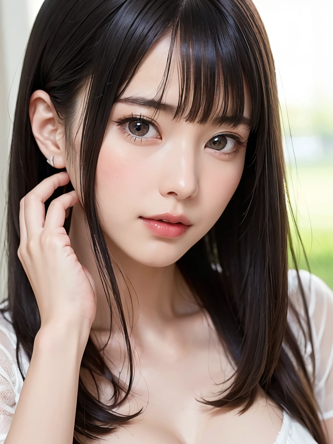 (Highest quality:1.2), masterpiece,
(very cute:1.3), alone, Are standing, View your viewers, Cowboy Shot,Very detailed、masterpiece、Highest quality、Ultra-high resolutionエネルギーA、8k高解像度、Photogenic transparency、Detailed eyes、Gradation、Perfect anatomical figure , Nikon Z9 80mm Lens, Beautiful posture、yes、Browsing Caution、Thin eyebrows、Detailed eyes、Detailed nose、Mouth Details、Fine ears、Golden ratio face、(Waiting for a kiss)、(Curvaceous)、(Ideal ratio)、High definition eyes and feet、Long neck、eyelash、(Black Hair、Blunt bangs, Long Hair, , The forehead is hidden by the bangs:1.2)、(((Natural soft light、Eye highlights)))、(Realistic:1.4), Shadow、(Best image quality:1.0), (Ultra-high resolution:1.0), 8k, RAW Photos, (masterpiece:0.2), Curvaceous、(Seductive pose:1.5)、When the light hits your face,that&#39;that&#39;It&#39;s getting brighter、Geometric background:1.3、dark、Cute girl hair、avert your eyes、Highest quality、Very detailed、High quality details、(Big Breasts:1.8)、(smile、Pink Lips、plump lower lip:1.4)、(Crop top:1.4),(City night view, roof:1.4)