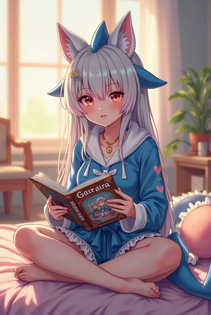 Anime girl sitting on bed，On his lap was a book, beautiful anime catgirl, White Cat Girl, cute anime catgirl, Very beautiful anime cat girl, nightcore, anime catgirl, up of young anime girl, anime girl with cat ears, (Anime girl), An anime girl, anime moe art style, Guviz, animeaesthetic --auto