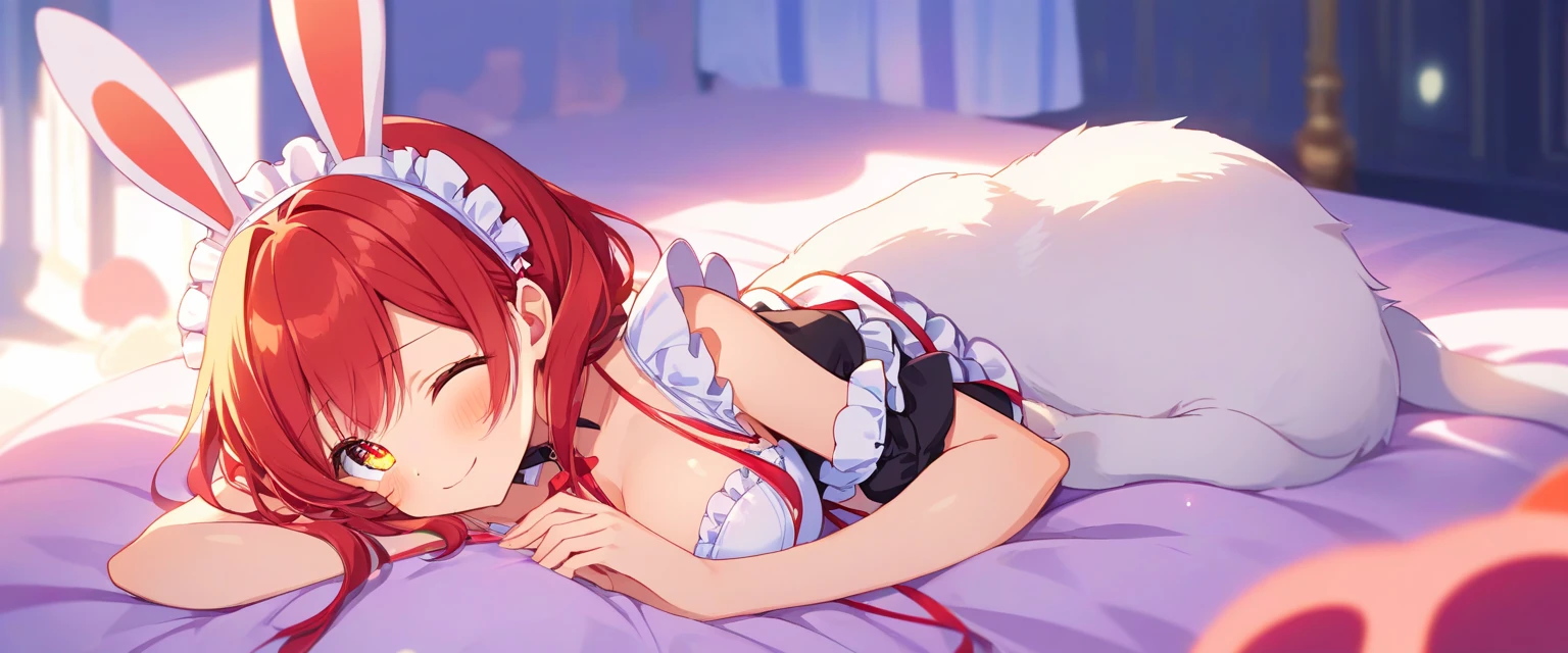 score_9, score_8_up, score_7_up, source_anime, , anime screencap, anime coloring, , looking at viewer, , 1girl, pregnancy, chelia_blendy, red hair, blue eyes, ribbon, hair ribbon, twintails, short twintaill, embarrassed, nose blush, naughty wedding dress, Naughty tattoo on the belly, laying on the bed, Wearing a dog collar, lewd face, bedroom, show one's back , pregnancy, whole body,panties , leg,foot, garter belt, pregnancy, pregnancy, kiss, 1 boy