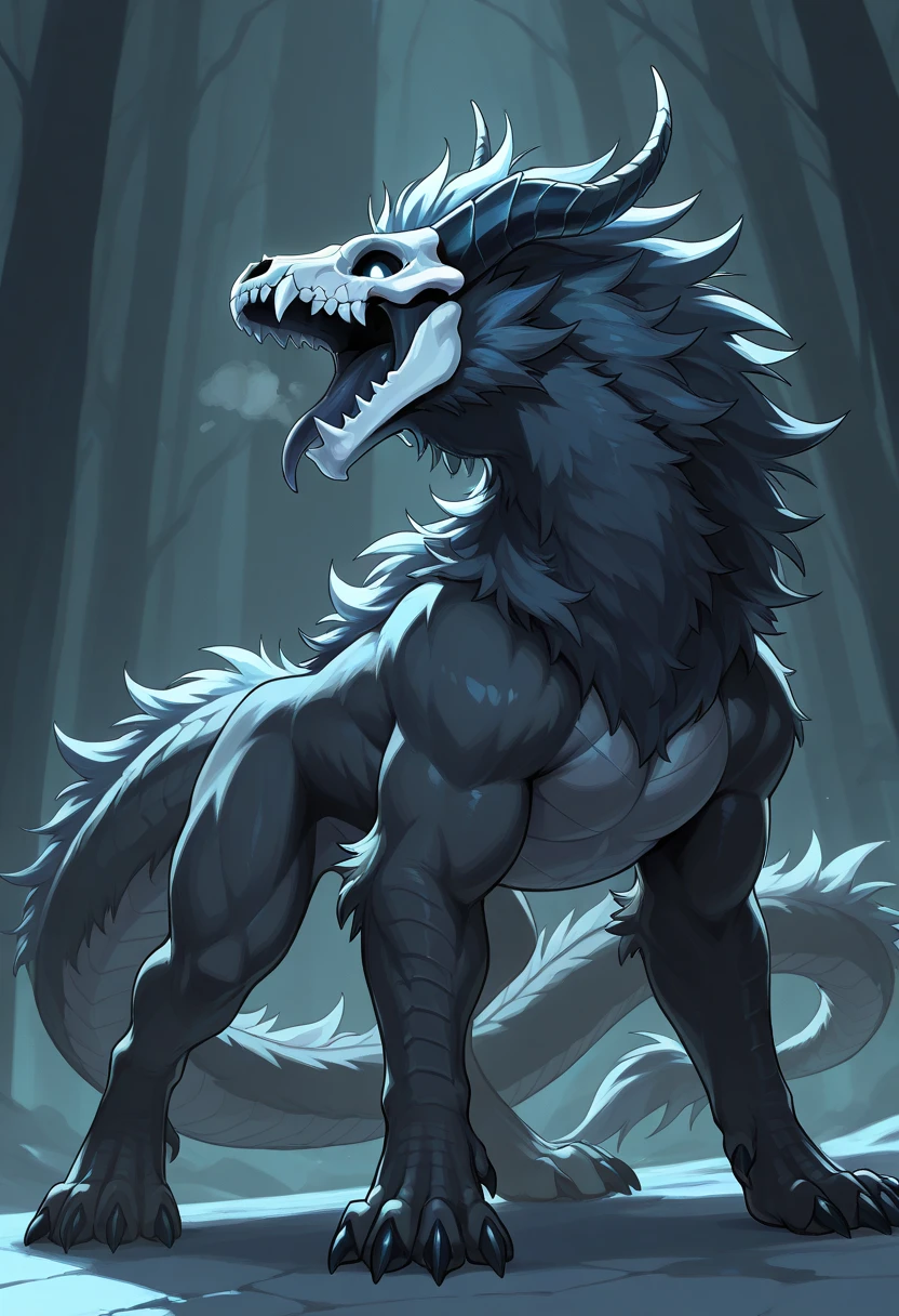 a large wolf-jellyfish hybrid creature,beautiful detailed eyes,beautiful detailed lips,extremely detailed eyes and face,longeyelashes,glowing ethereal jellyfish tentacles,sharp fangs,powerful muscular body,photorealistic,highly detailed,dramatic lighting,muted color palette,fantasy,surreal