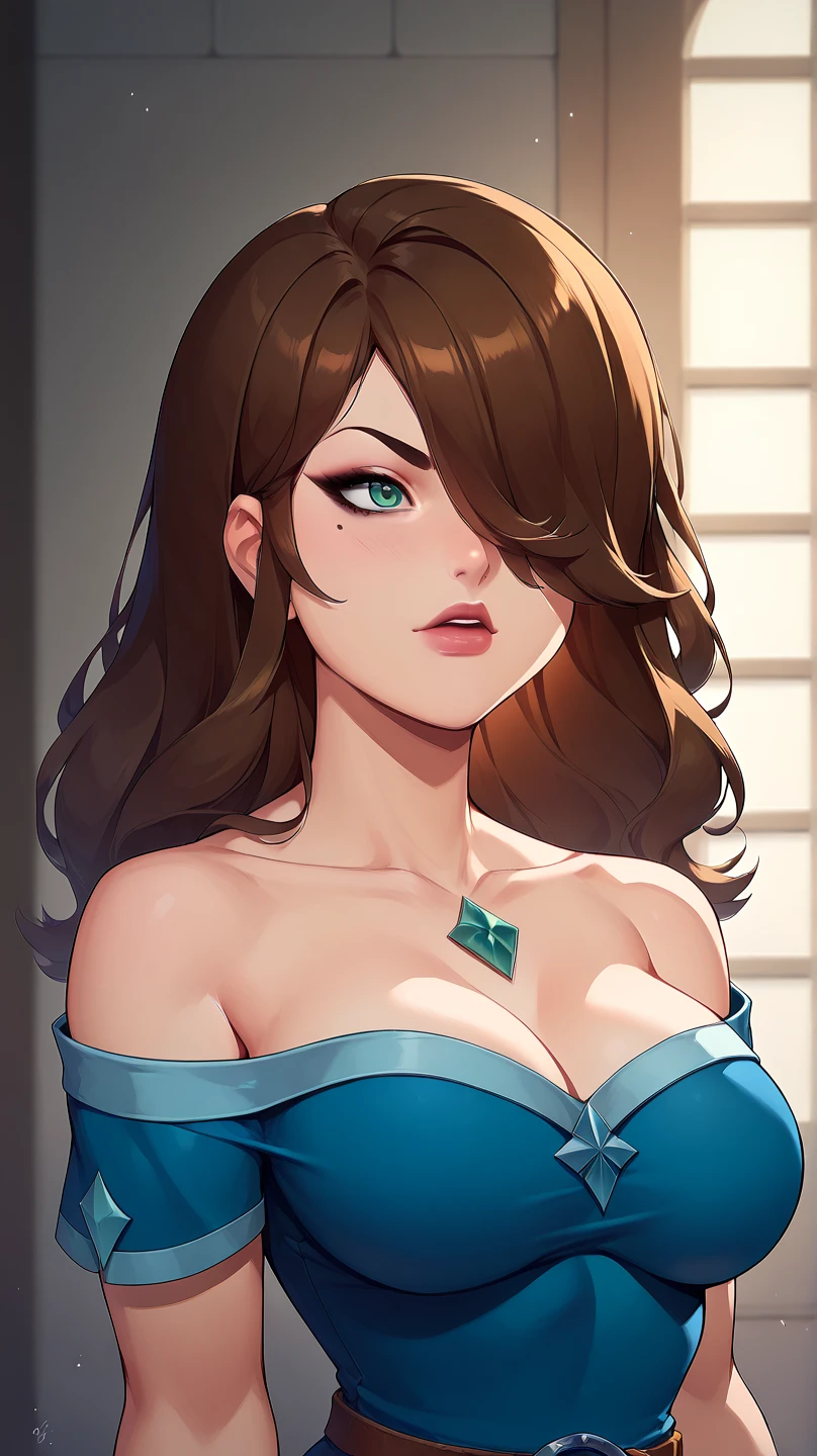 full body shot, thick auburn hair, crystal blue eyes, open mouth smile, aroused 25 years old, playfully aroused, dripping with desire, cleavage, low cut spaghetti strap tank top , shorts, slim waist, standing stretching, coy smile with open parted lips, (blushing:1.3), looking invitingly at the viewer, seductive eyes, facing the viewer, livingroom background, posing by the sofa, (pov), glowing eyes, necklace, earrings, nsfw,