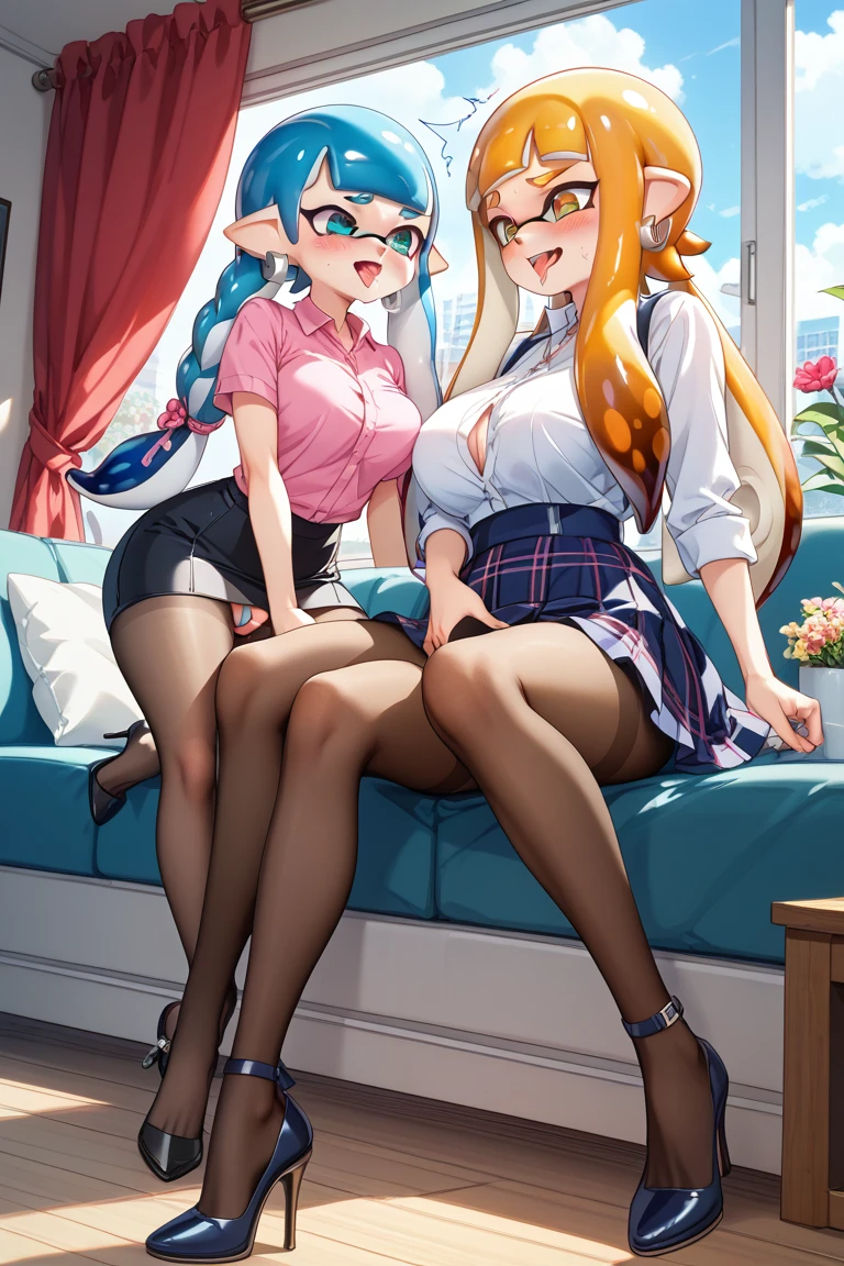 (High quality very detailed clean image) multiple views
1woman, milf, elf, citizen, crimson red hair tied in a ponytail with a pale white beautiful ribbon, 50 years old milf, fair skin, light blue green eyes, thin lips, medium big breasts, big butt, short pointed ears with tiny orange gems, kind smile, joy, dark blue square glasses, doing ABS, pale yellow one piece leotard, beautiful legs, pink sport shoes, light green socks, little sweating, viking stailed modern house, viking stailed modern living room, windows, snow streets throught windows, pale orange floor