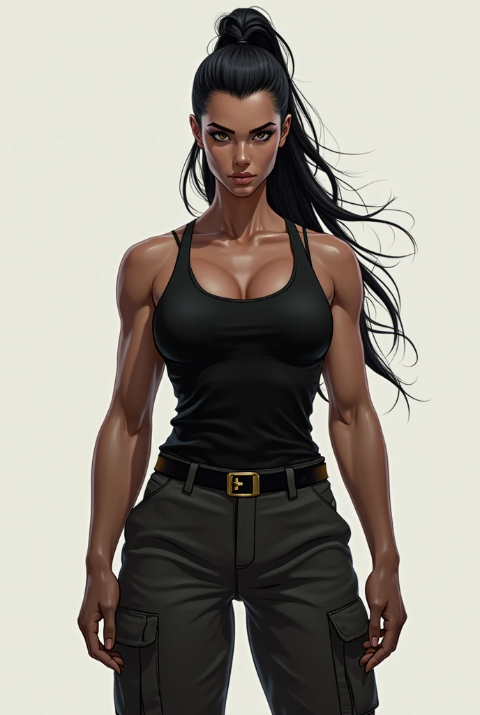 score_9, score_8, score_9_up, content_sfw, source_anime, high quality, high contrast, (realistic:1.2), 
highest quality, absurdres, (sharp focus:1.2), (1girl), dark cyberpunk style, dark-skinned female, solo, dynamic action pose, solo focus, led accents, cyborg, after rain, (shiny skin:1.3), native american young female, nijijourney, long hair, black hair, Glare Effects, Proud, global illumination, muscular female, bodyguard, tough look,__styles/rendering-techniques/Optimization Techniques__, tech uniform, Modern
 <lora:Lunas-NijiJourney-SDXL-B2:1>
