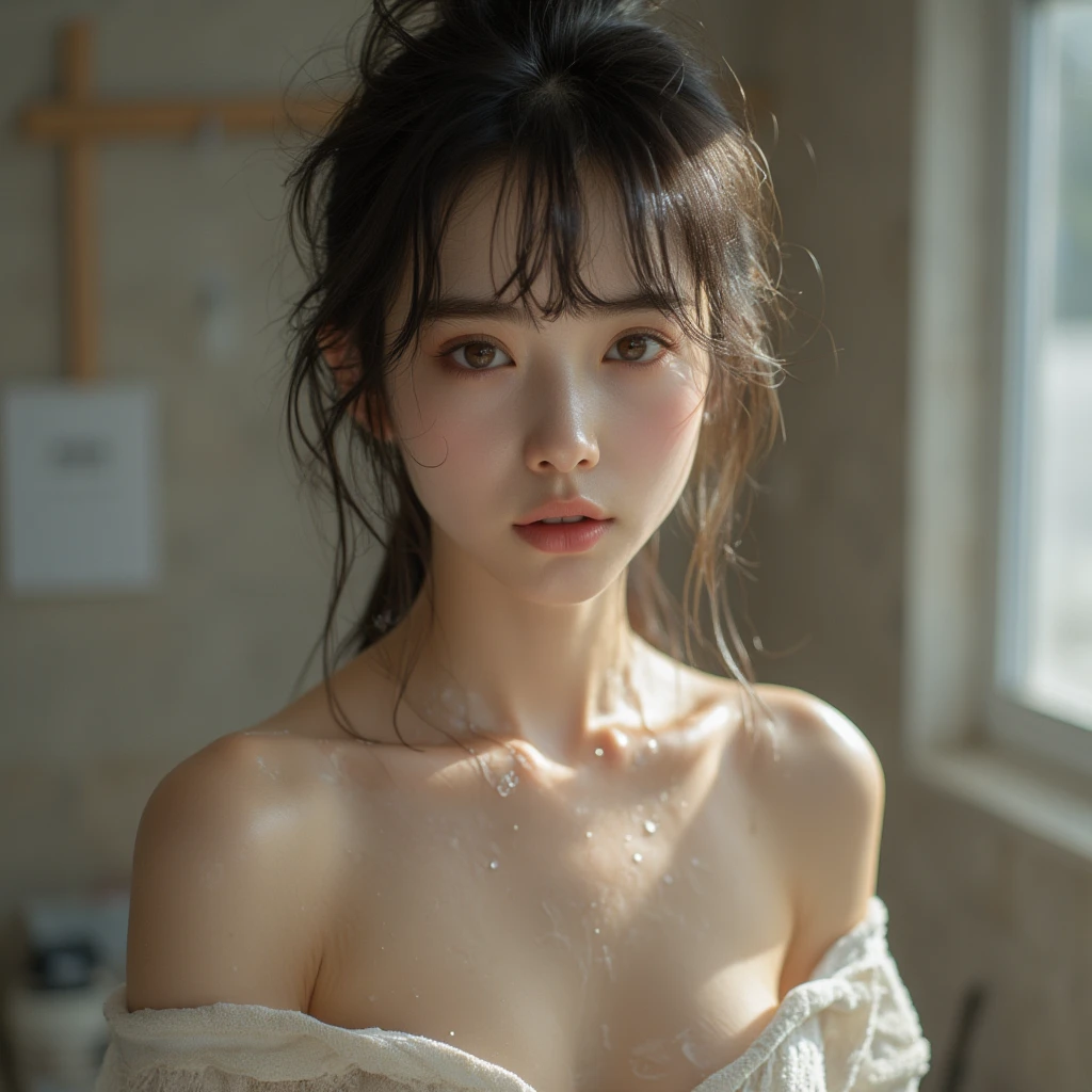 Little sister cute,nude,shower(8k, RAW photos, best image quality, masterpieces, : 1.2), (realistic, photorealistic: 1.37),