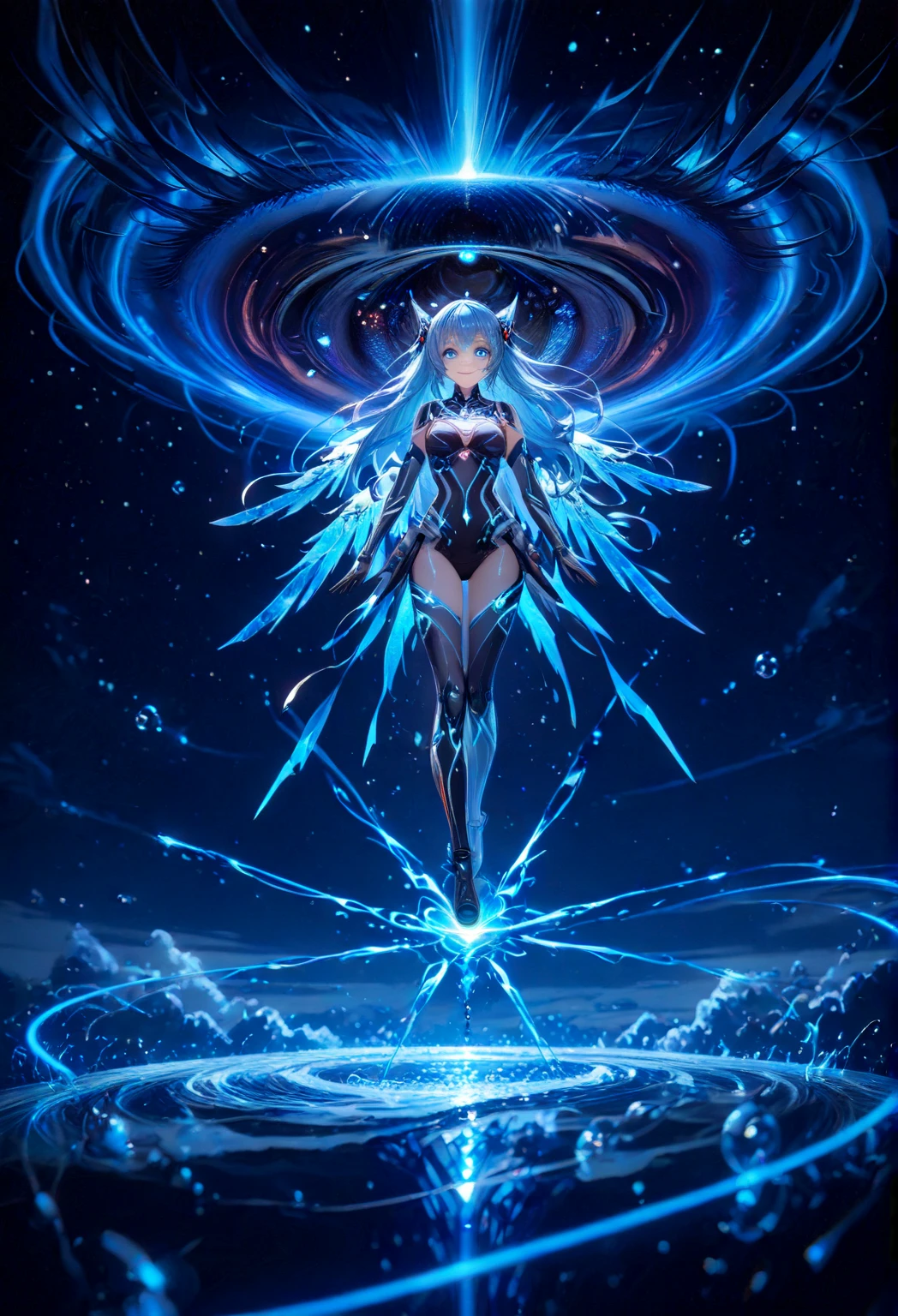 ((need)), ((masterpiece)), (detailed)),The translucent and ethereal ocean queen of the future,Futuristic city in the deep sea and futuristic wonderland background,Mechanical joint,Colorful rainbow,16k,Ultra HD resolution,simple compositiotomically correct,Surreal dreams,Surrealism art fantasy style,Epic digital fantasy art style