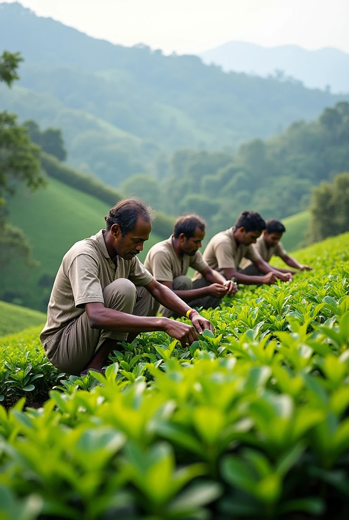 Indian farmers during covid 19 wearing mask with a farm behind them