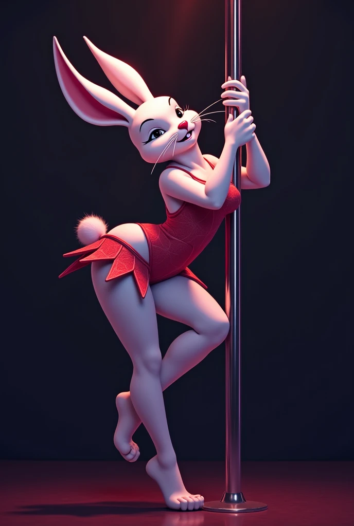 top quality, best quality, highres, masterpiece, absurdres, Perfect Anatomy(furry, angelic cute 1girl)(furry anthro, rabbit Facial Features, rabbit Body Features)(rabbit ears, Highly Detailed Body Fur)audition floor, dancing, flowing colorful ribbon, jumping, joyful smile, absurdres, volumetric lighting, good lighting, cinematic shadow,