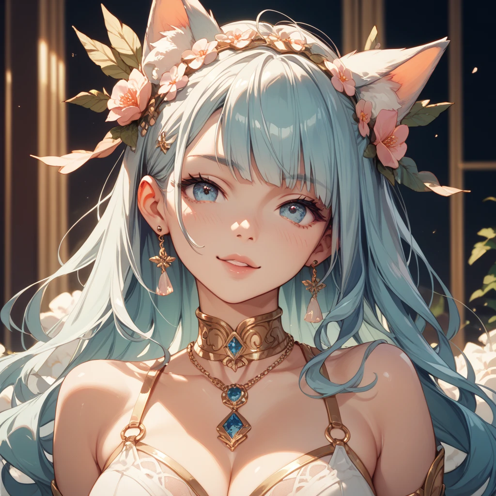 Ultimate Demon Queen, (masterpiece, best)), (1girl), (mature woman), green hair, open-chest seduction, flared, (kemonomimi lady), bangs, medium breasts, (full), slim, smile, [wide hips], standing, 8K picture quality, sexy seduction, (open-chest) (Sharp focus: 1.5), (sharp focus:1.2), (beautiful face:1.1), (eye makeup:1.2), (tight body:1.2), (morning sun lighting:1.2), ((Masterpiece)), (highest quality))), (Character design sheet, national costume, same character, front, side, back), ( Masterpiece:1.2), (Best Quality:1.3) (best quality:1.1) realistic:1.37 long, flowing:1.1 luscious, plump:1.1 sparkling sequins:1.1 subtle, 0.9 soft, warm:1.1 best quality,4k,8k,highres,masterpiece:1.2, realistic,photorealistic,photo-realistic:1.37, ultra-detailed:1.1 busty animal ears, beautiful, detailed ears:1.1 best quality, 4k, highres, masterpiece:1.2 detailed, piercing eyes:1.1 4k, 8k, highres, masterpiece:1.2 very three-dimensional: 1.2 (8k, best quality, masterpiece:1.2 ((masterpiece, best))