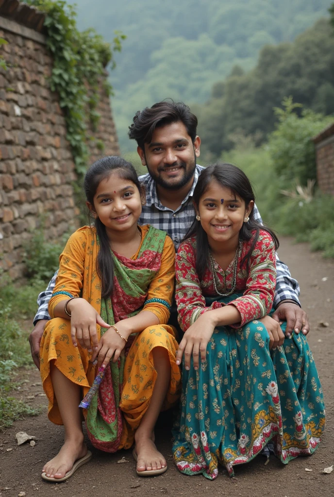 " A 16 YEAR PUNJABI BOY with A PUNJABI GIRL wear Punjabi suit,smile , WEARING A RED TURBAN ,RED Hoodie ON WRITE BOLD NAME "RAJU", black cargo PANT, and holding and see his name which write chest in Punjab his body luck front of the camara , going to tea stall, wide angle shot, RUN TO CAUGHT BUS,BACKGROUND BOLD NAME "RAJU" Neck In locket this letter "R"