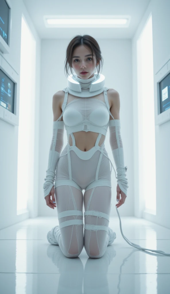 Translucent clothes,extraterrestial,on spaceship,extraterrestial,