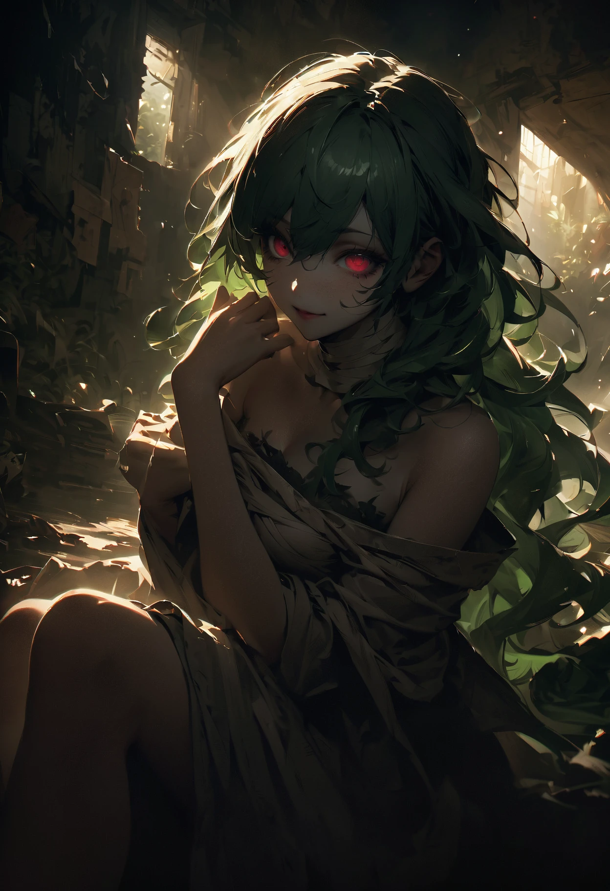 "high resolution, close-up of a dead elf lying on the ground of a battlefield, show the elf's full body with armor. The elf has long, blonde hair., dirty with blood and dirt, scattered around the head. Your eyes are closed, with an expression of peace and sadness. His pale skin contrasts with the elaborate, detailed armor., that is broken and stained with blood. A black arrow is stuck in your chest,