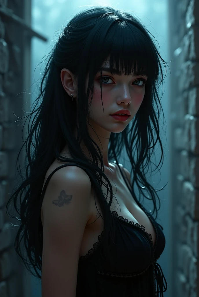 Very beautiful naked vampire girl