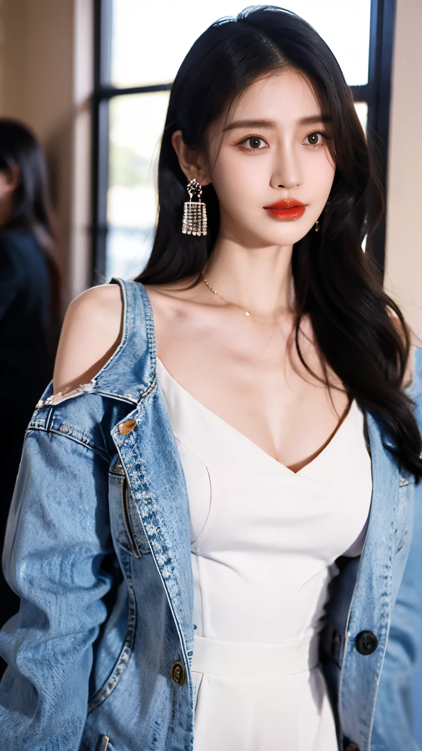 Ultra HD resolution,artistic photos,21year girl,earrings,long hair,Cold white skin,E cup,show out ,messy hair , messy hair ,Ruddy face,dress less ,露出乳晕