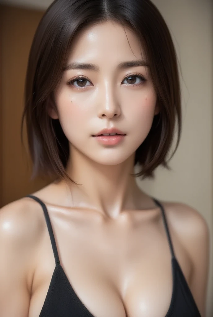 ((Highest quality)),((8K、32k)),(Genuine)、(detailed)、(Beach)、((Bust up shot))、((face closeup))、(White skin)、(Big Breasts)、Golden ratio of face to shoulder width、Micro Bikini、Shiny Hair、Short Hair、Glowing Skin、Japanese、beauty、Looking into the camera、Thick lips、cute、Hehehe:1.2、Shot with a film camera、RAW shooting、#24、Genuine、フォトGenuine:1.4、Photon Mapping、Physically Based Rendering、Perfect Anatomy、detailedなデコルテ、detailedな目、detailedな二重、detailedな咬筋、detailedな鎖骨、Perfect Fingers、Finger Description、(品質 8K)、((White skin))、Avoid mascara、Hair with movement、detailedな毛穴、Natural light、detailedな描写、Blushing、Fine pores、Perfect cleavage、masterpiece、Blushing、Hair with movement、detailedな腹筋、Sparkling、sexy、detailedな脇の下、(slender)、(Upper Body)、detailedな目元、