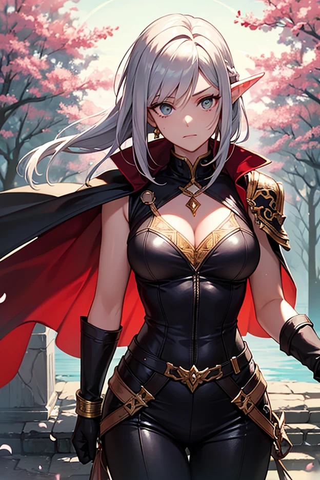 masterpiece, best quality, 1 solo girl, silver hair, yellow eyes, long hair, medium breasts, sexy body and face, wavy hair, smile, parted lips, gradient clothes, dress, elbow gloves, sleeveless, bare shoulders, cape,boots, bracelet, sleeveless dress, ribbon, black gloves, turtleneck, short dress, pantyhose, black footwear, night, sexy pose, cowboy shots, detailed body, face, and eyes, sharp focus, vibrant, creative, dynamic, high definition, high resolution, 8k, (Upscale: R-ESRGAN 4x+ Anime6mage enchance:4x), voluptuous body, cinema lightning, dakimakura style, looking at the viewer,