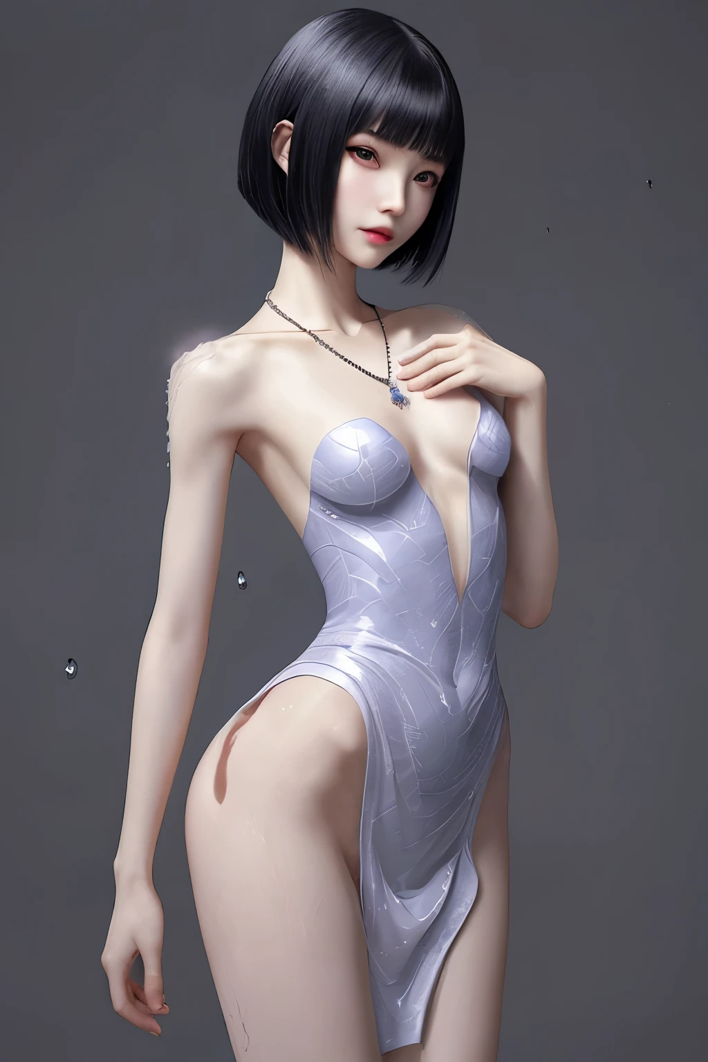 (Finest quality)),(A high resolution),(ultra-detailled art),(Meticulous portrayal),((Best Anime)),(Finest works of art),sharpness,Clear,Ultra-Precision Art,The art of astounding depiction, (Female Ninja in the Dark:1.3),
short Hair, purple hair, vibrant purple hair, extremely detailed hair, detailed bangs, with bangs, short hair only,
pretty face, beautiful lips, soft lips,pretty face, close up face,serious face, pretty nose, beautiful nose,
pretty eyes, beautiful eyes, detailed eyes, perfect eyes, green eyes,
korean girl, korean beauty, irene, red velvet irene,
clear skin, clear skin, white skin, soft skin, slim body, small breasts, detailed body, detailed skin, detailed thighs, show navel, sexy body, show legs, detailed legs,
normal thighs, show navel,
body suit,
looking at camera,
super low-angle shot, looking down,