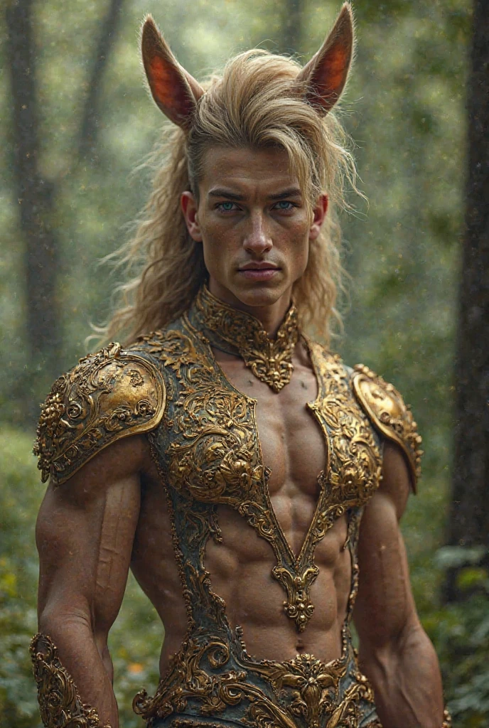 Man elf, handsome,Britisher, elf ears,short hair,Linen Whitegold hair color ,,sport body, big muscle, Handsome face,flawless white skin, cute, pointed ears, wood elf, bowman, pull the bow, pull the bow, shooting bow, action pose, arrows, quiver, leather belt, chest guard, arm guard, shirtless, boots, full body,(Absurdres, intricate details, masterpiece, best quality, high resolution, 8k),(18 year old boy ,(pleased, pleasure face , blush, horny smirk, forest background, big bulge, nsfw, see through,big bulge and big butts,(Best quality, 8k, Masterpiece).,Smiling face, good mood.highest detail, superior quality, natural lighting, beautiful, sexy, correct anatomy, good composition,realistic shapes, realistic skin tones,Natural eyes,realistic eyes,looking up at viewer,vpl,realistic muscles,Realistic wrinkles on the skin,Realistic arms and legs,Realistic face,realistic hair,Make a sexy and seductive face, man focus,amazing composition, front view, HDR, volumetric lighting, ultra quality, elegant,Post a erotic photoshoot,Realistic pose,detailed hair,full body,Fujifilm XT3 photorealistic art by midjourney