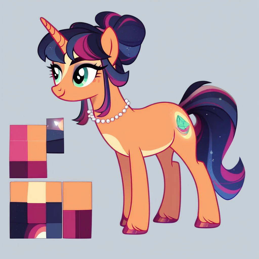 score_9, score_8_up, score_7_up, front view, side view, back view, multiple views, reference sheet, full body, andrea_sussman, black hair, green eyes, hair ornament, hair flower, long hair, ponytail, 1girl,

Samples genereted using pony and autism