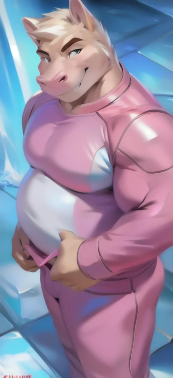 Woman next to girl, behaved, big and thick clothes, pink hair, sfw, safe