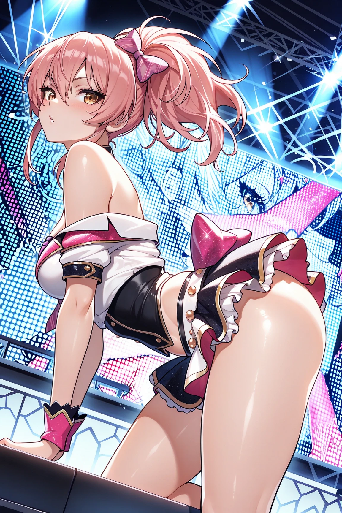 ((Highest quality、masterpiece、Anime Style、Highest quality、High resolution、8k、detailed、ultra-detailed:1.3))、Long legs、Sharp focus:1.2, Beautiful woman with perfect figure:1.4、(smile:1.2), double eyelid、30-year-old woman、Sexy pose、((((Shut your mouth.、One Woman)))),The background is tokyo、アヘ顔,