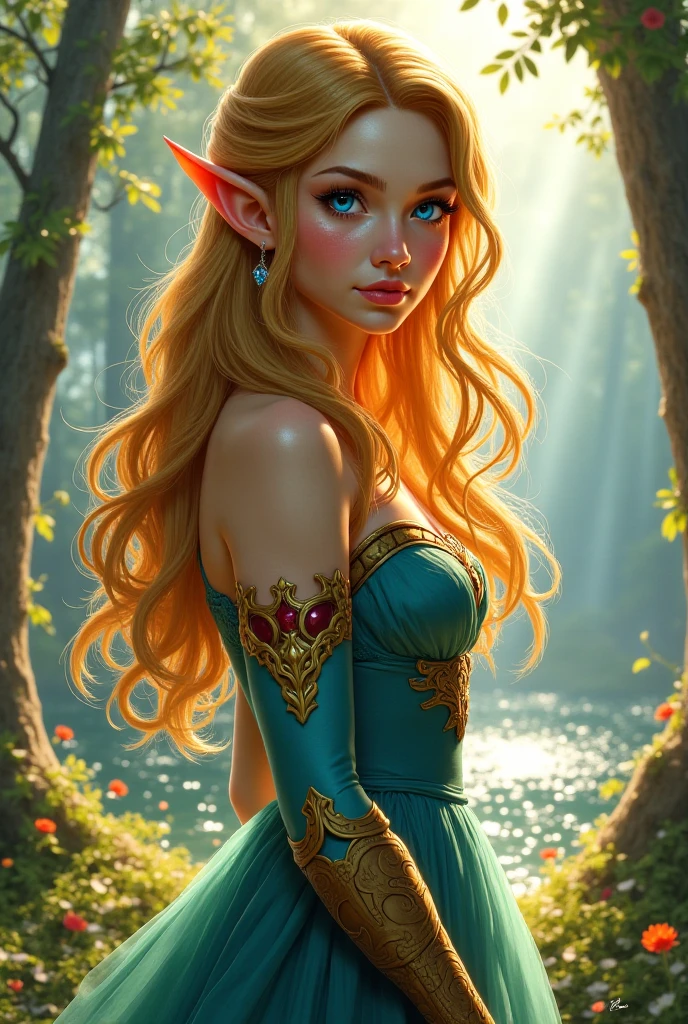 Anmie style picture, princess zelda is done being cooked and her skin is crispy and golden