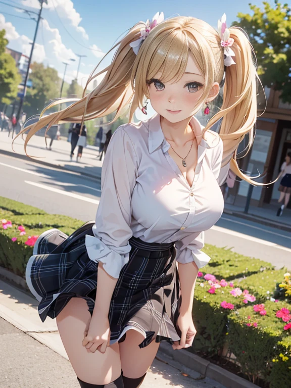 pieces fly、masterpiece、highest quality、Super detailed、High resolution、High resolution、8K portrait、Unity 8k壁紙のHigh resolutionCG、unity 8k wallpaper、cute type little:1.5、:1.5、Highly detailed CG unity 8k wallpaper、realistic、real person、cute type little、 portrait photography、shiny skin、High resolution、(16 years old:1.2)、(1 girl)、beautiful clear eyes、very detailed explanation、delicate face、nice lips、slender body、Same with big breasts thin waist、thin legs、(city road:1.6)、1 girl, cute type, perfect face, seriously, (blush:1.5),(golden hair ponytail:1.2),((there are many people nearby:1.4)),Same with big breasts,((school uniform:1.2)),(((clothing lift:1.5))), (((I have nipples))), Detailed description ??????,show ??????,spread legs,spread ,((?????? in the vagina:1.5))