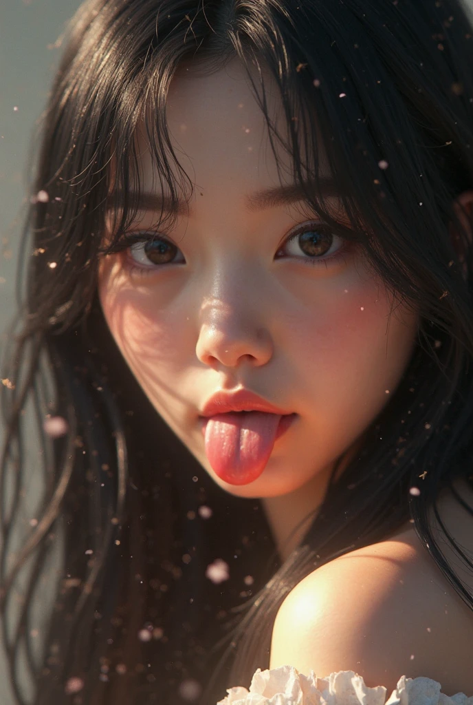 Looks like IU, Lee Jieun, IU from kpop, whore, big , busty, small waist, tied up, ongue out,  exposed stomach, cum , cum everywhere, mouth open lewd rolled up tongue, sweaty wet mouth, lewd mouth, multple panels, multiple view points, looks exactly like iu