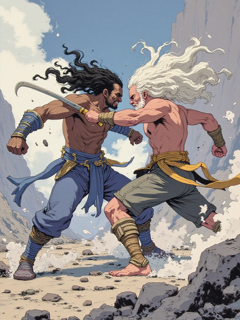 An oil painting of Zeus, god of Olympus, handsome, long straight nose, white beard, robust, sinewy muscles, shirtless, holding a thunderbolt, smiling, mount Olympus in background, by Frank Frazetta, by Boris Vallejo, by Louis Royo