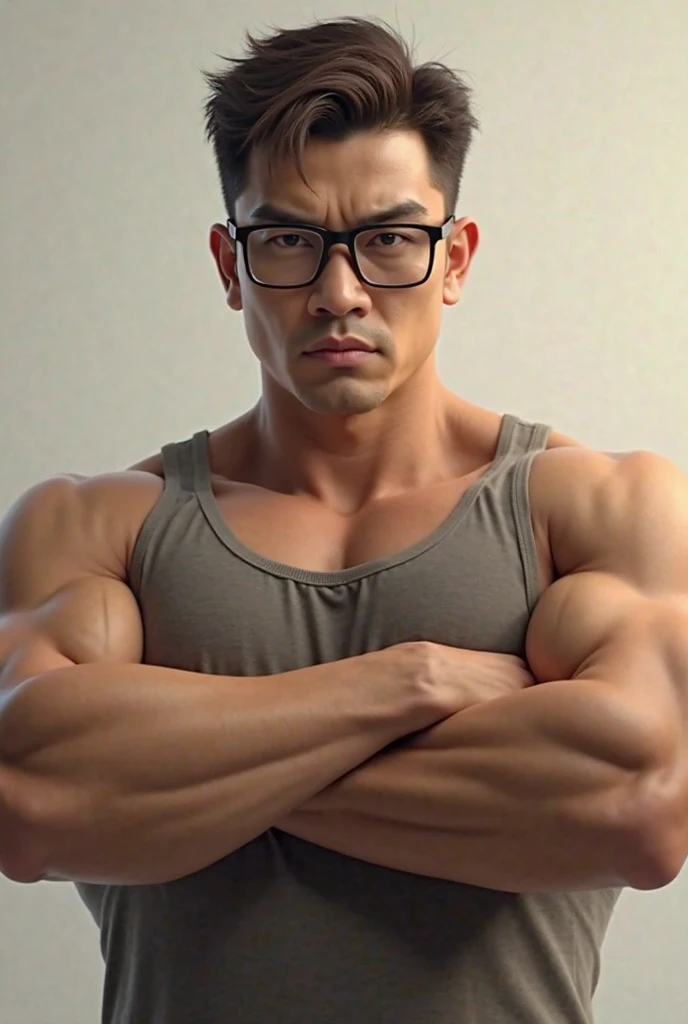 best quality, masterpiece, 8K, HD, masculine, 30 year-old korean gentleman, muscular, nerdy look, glasses, shirtless, big bulge, , wear a tie,sexy, god rays, perfection, no watermark,underwear, sexy, Masculine and handsome, muscular, Beautiful muscles, hairy body,sweat, lewd face, firm chest, sexual, provocative, lustful, accessories include a luxury wristwatch, looking at the viewer, muscle veins, lightly tanned skin, drooling, slimy, wanting to show off chest,in the company