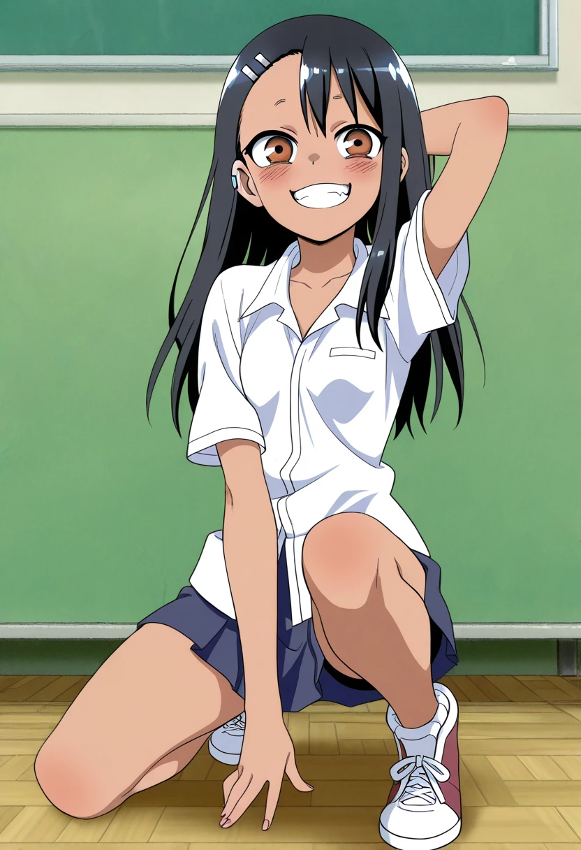 masterpiece, best quality, 1 Girl, Solitary,sit, Poolside,Small Breasts, masterpiece, Professional artwork, Famous Artworks, Perfect face ,Hayase Nagatoro, Hair accessories, Shiny brown eyes, Hairpin,Dark Skin, Black Hair, Black pantyhose, Dark blue one-piece school swimsuit,Cowboy shooting, Black Hair, Pretty Face, Smile, s eyes, ((Perfect female body, Willow Waist)), Stinky feet, Steam around feet, There are a lot of water drops on the soles of feet,Water dripping from the soles of feet,Sweating all over,Sweating, Two feet,Each foot can only have five toes,Good feet,Nice looking feet, Black pantyhose,Pantyhose soles facing the audience