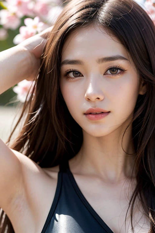 1 girl, (highest quality:1.4), (super detailed), (detailed light), (Highly detailed beautiful face), wonderful face and eyes, brown hair, brown eyes, Beautiful sheer lace details, beautiful breasts, Highly detailed CG integrated 8k wallpaper, High resolution raw color photos, professional photos, dynamic lighting, (((Bokeh))), Depth of bounds written,
