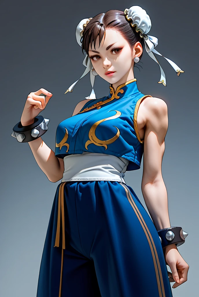 arafed woman in a blue dress holding a pair of scissors, portrait of chun - li, portrait of chun li, chun - li, chun-li, chun li, wojtek fus, ross tran 8 k, artgerm and atey ghailan, extremely detailed artgerm, artgerm julie bell beeple, stanley artgerm lau