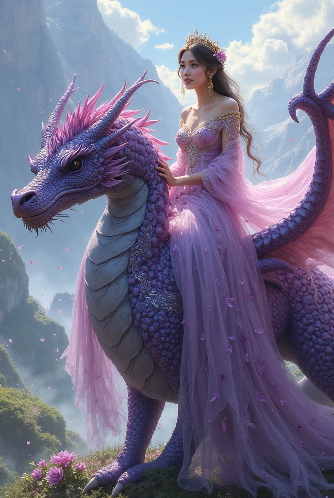 masterpiece, best quality, extremely detailed, nude woman with large breasts, riding on the back of a glistening purple dragon, galaxy sky background