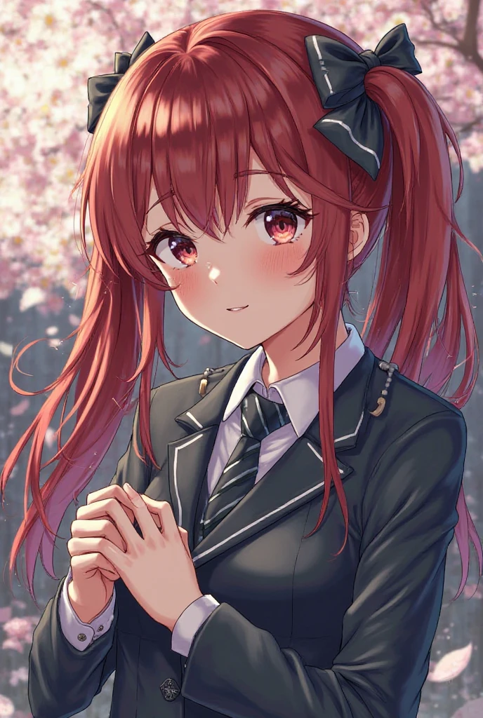 ((super high quality,Ultra-high resolution,16K,super masterpiece,Ultra HD,Ultra high definition,))One high school girl,White bunny ears,Very long straight purple hair,Slender body,Black blazer,All buttons are unbuttoned,White dress shirt,Long red tie,Pink mini skirt,White socks,blush,Looks at me so shyly,((Leaning forward greatly:1.5,Hands tucked between the crotches:1.8,))Sweaty,Bamboo forest in the morning sun,A strong wind is blowing:1.5,The wind messes up my hair and skirt:1.8,Angle looking up from below,