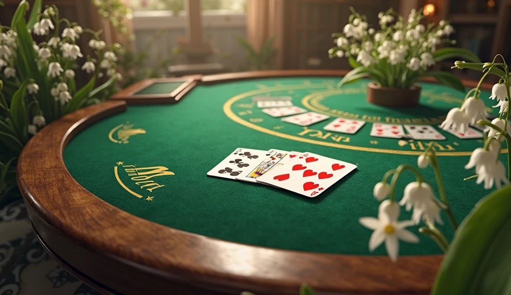 Casino model elements casino table cards and coins 