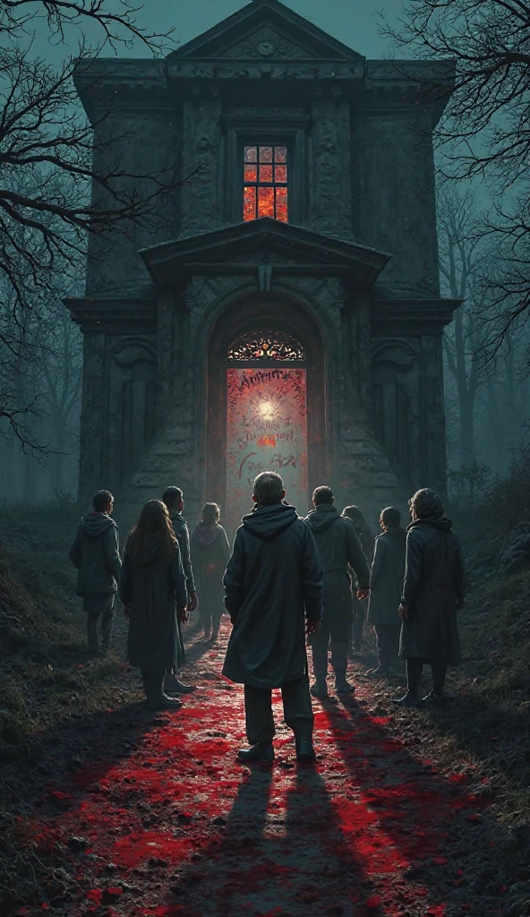 ((Best quality masterpiece)): ((Inked)) illustration of a group of survivors navigating through a decaying, labyrinthine asylum, haunted by vengeful spirits and pursued by a deranged serial killer with a thirst for blood. <lora:Elixir:1>