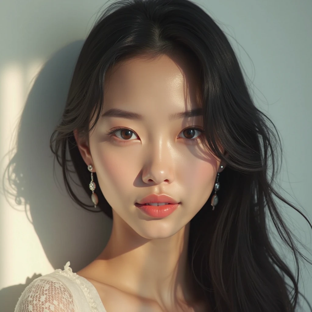 best quality, epic reality, ((in the pitch black darkness :1.4)), ((portrait:1.5)),(background: dark ) high contrast ,glorious picture, Minimum illumination, lighting Face, She was comfortable, wearing underwear, it seems, (8K, original photo, best quality),(epic reality:1.5), a woman, Face,(exquisite eyes:0.8),(looking at camera:1.4), (best quality), ( high contrast, Deep shadows),intricate details,Work,((skin:1.4)), (long dark hair:1.3), long hair, messy ,(high dynamic range:1.5),detailed, color, upscale, masterpiece, original photo (20 years old, looking at the audience), fair, (wearing underwear,), (((bare breasts))), (((bare breasts))), (((bare breasts))), (((bare breasts))), perfect, nature, perfect composition, portrait, perfect Face, Smile expression, charming eyes, Bright details, close lips, (高skin细节),, (blue tint: 0.6), (Sale: 0.8), (bloody: 0.7), Accent lighting , (backlight: 0.5), medium depth of field, Canon 5D, 50mm lens, F/4 apertures, (Super detailed, intricate details), sharp focus, soFt color, 8K, absurd, 80mm, dark background, photography, Smile, ease ,